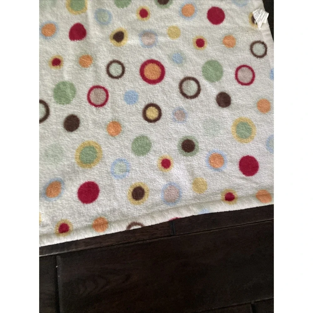 Tiddliwinks Baby Blanket Circles Dots Green Blue Orange Yellow Rings Soft 30x40